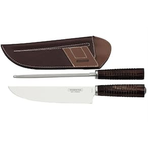 Jogo de Facas Polywood Castanho com Chaira 02 Peças - Tramontina