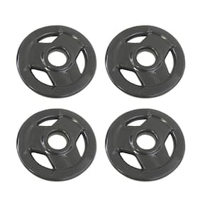 Kit 4 Anilhas Sport 1 Kg Emborrachada Furo Standad Preto
