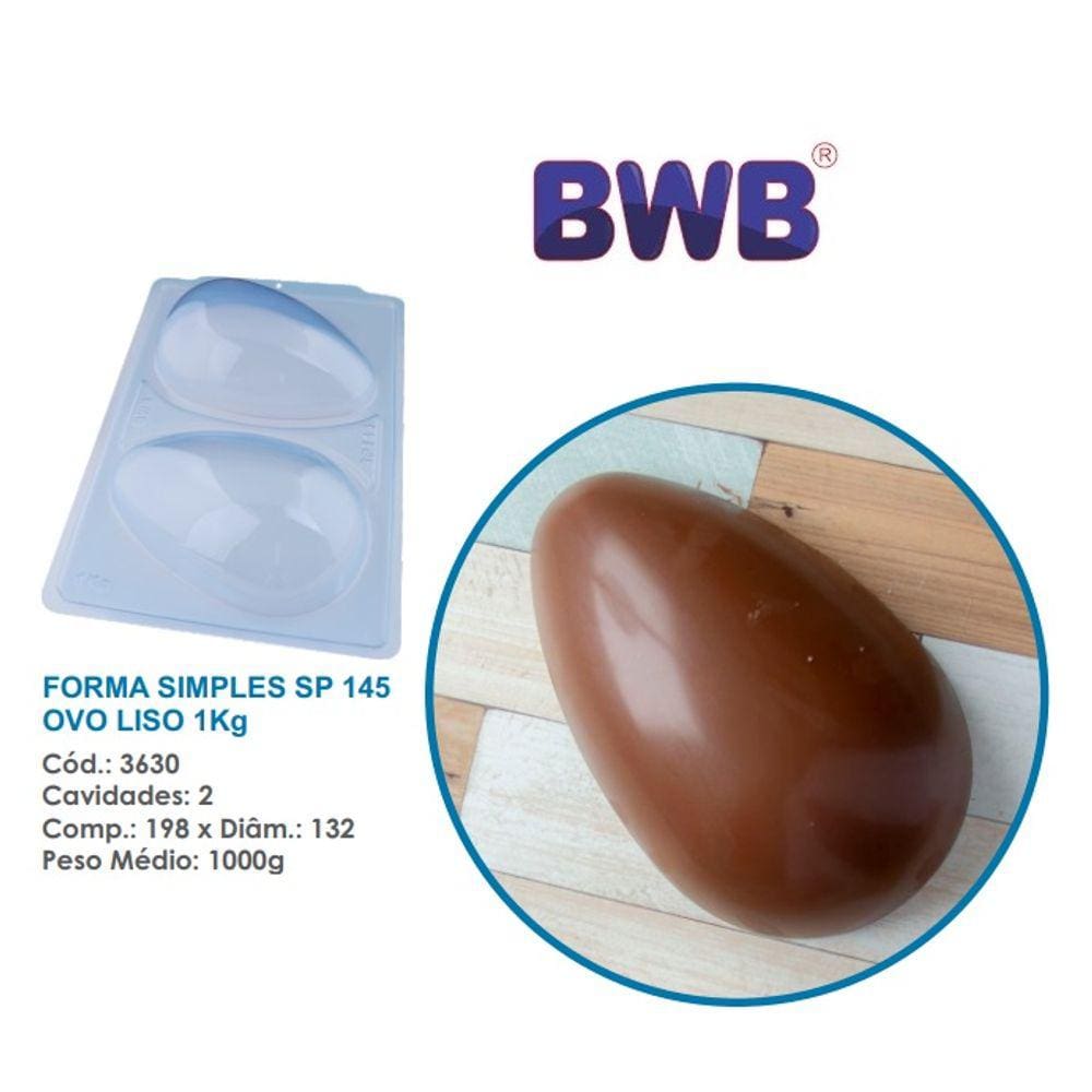 3 Formas de ovo de pascoa liso 1Kg simples bwb 3630 semi profisssional SP 145