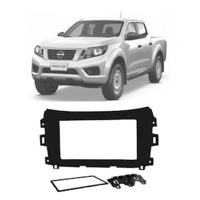 Moldura 2 Din Fiamon Nissan Frontier 2017 até 2021 Preta
