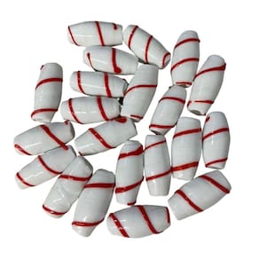 Kit 7 Firmas Azeitona 35x15mm Branca Vermelho Murano Guias