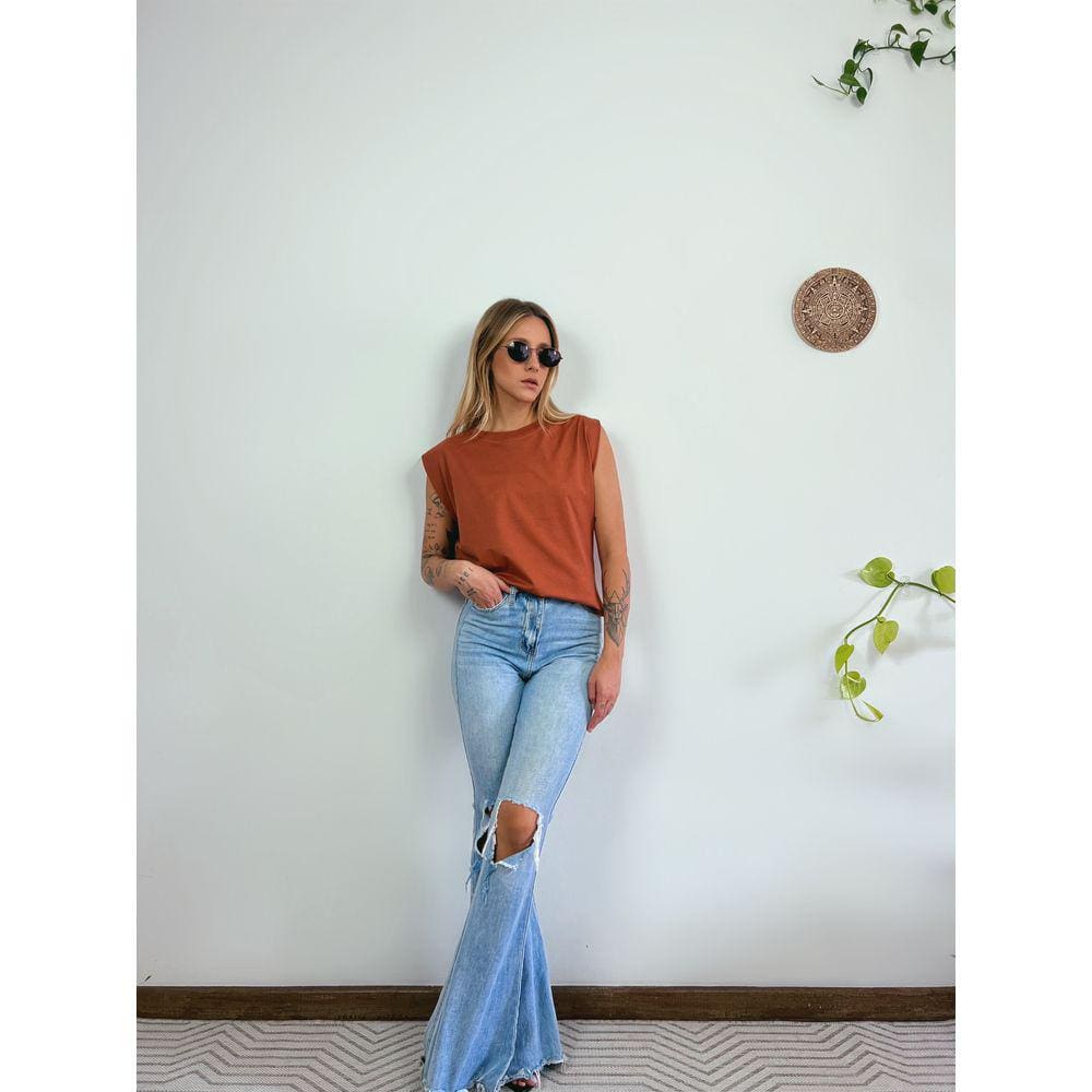 Camiseta Aveloz Feminina Muscle Tee Terracota