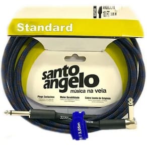 Cabo para Guitarra Preto Conectores P10ML x P10M Modelo ANGEL L 10FT/3.05 - SANTO ANGELO