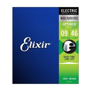 Encordoamento Aço 009-046 Custom Light para Guitarra com Revestimento OPTIWEB - ELIXIR