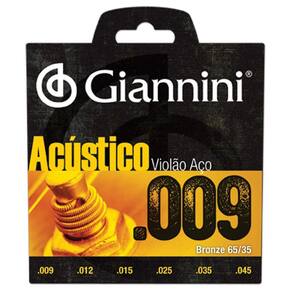 Encordoamento GIANNINI Acústico .009 para Violão Aço (Bronze 65/35) - GESWAL