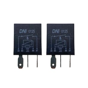 Kit 2 Mini Rele Auxiliar 12V 40A 4 Pinos Resistor Universal