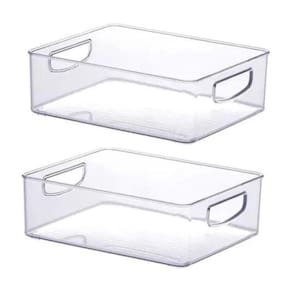 2 Organizador Acrílico Armário Geladeira 25x20x8cm