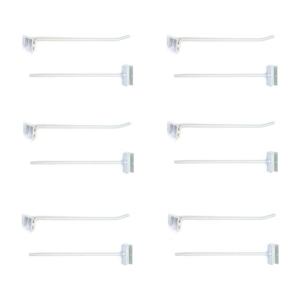 Gancheira Simples Lx 25 Cm Branco Kit 12