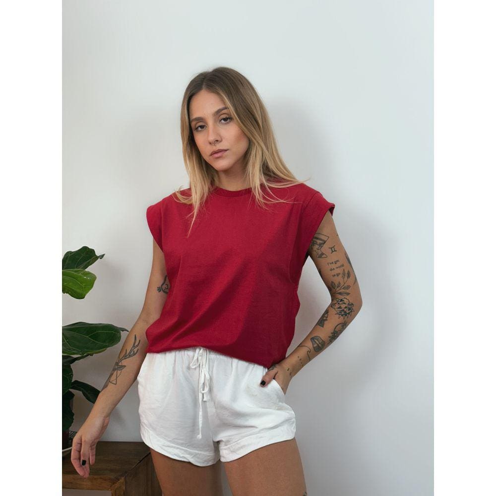 Regata Feminina Aveloz Ombro Cai´do- Bordô