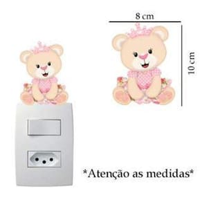 Adesivo De Interruptor Ursinha Princesa Mod01