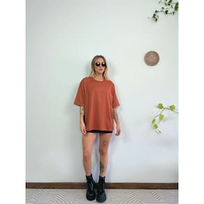 Camiseta Oversized Feminina Aveloz - Terracota