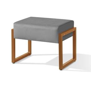 Puff Base Ferro Cobre Retangular Moderno 2024 Cor:Cinza