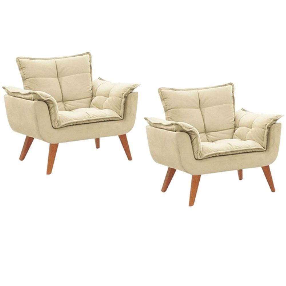 2 Poltronas Opala Suede Bege