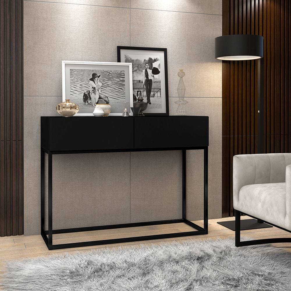 Aparador Buffet Estilo industrial 2 Gavetas Preto