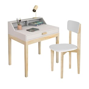 Conjunto Infantil Tarefa Mesinha Com Cadeira Moderna Teen Branco