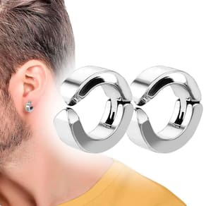 brinco masculino feminino prata argola pressão aço inox moda pequeno unissex qualidade premium