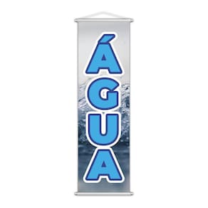 Banner Água Garrafa Bebida Venda Conveniência Lona 100X30Cm