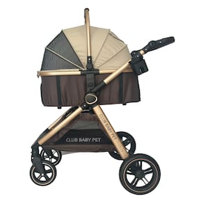 Carrinho de Passeio para Pet Europeu Golden Club Marrom