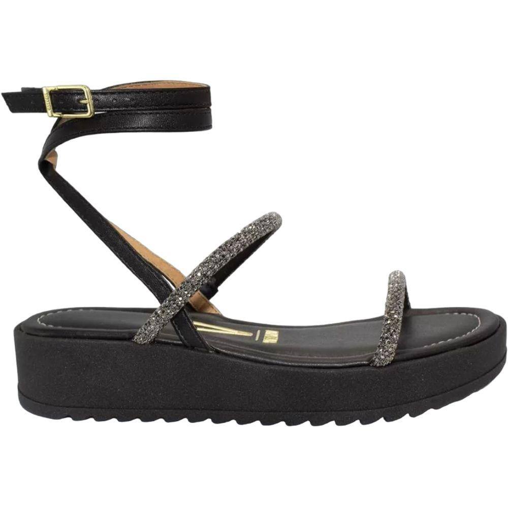 Sandália Feminina Casual Dia a Dia Flatform Tiras com Strass Vizzano 6492.305