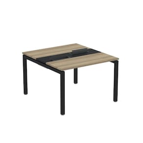 Mesa Plataforma Dupla com Pé de Aço para Coworking 110x120 Pdc11/12/2p Noce Naturalle/Preto
