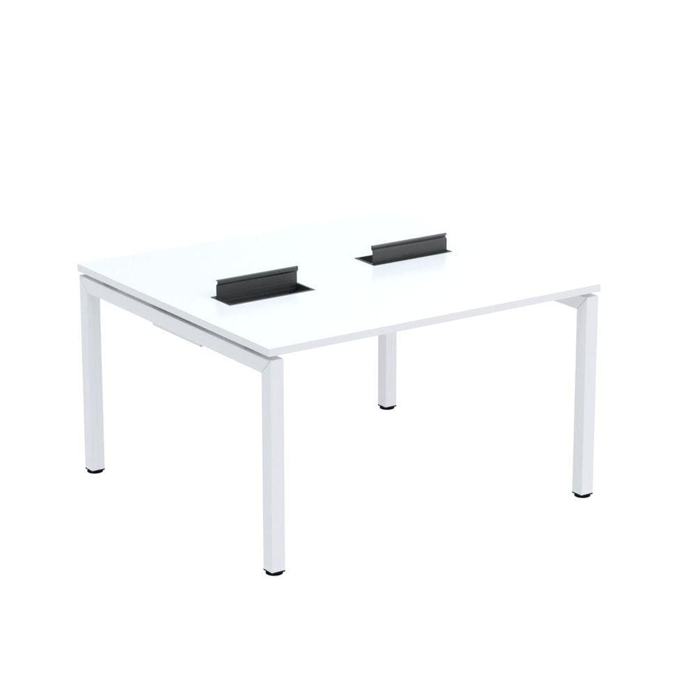 Mesa Plataforma Dupla com Pé de Aço para Coworking 120x120 Pdc12/12/2p Branco