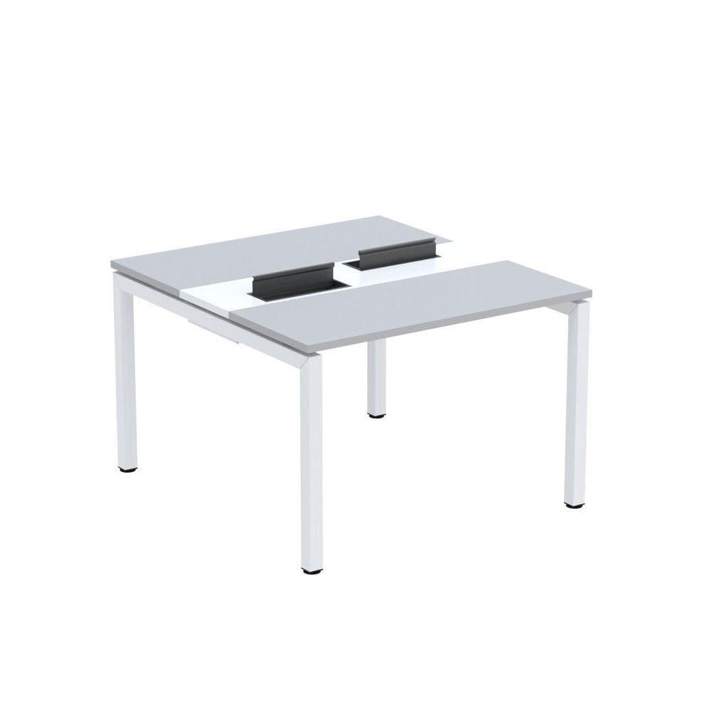 Mesa Plataforma Dupla com Pé de Aço para Coworking 110x120 Pdc11/12/2p Cinza/Branco