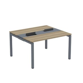 Mesa Plataforma Dupla com Pé de Aço para Coworking 130x120 Pdc13/12/2p Noce Naturalle/Grafito