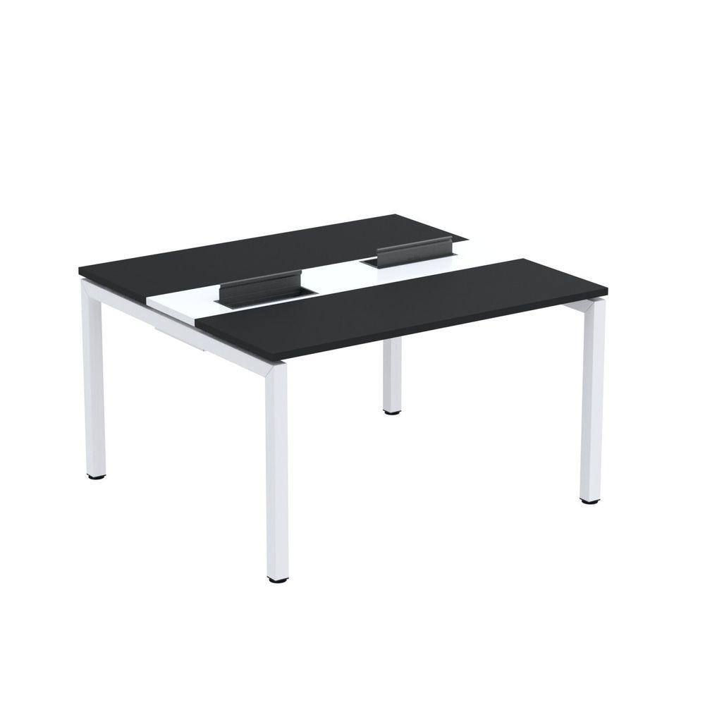 Mesa Plataforma Dupla com Pé de Aço para Coworking 130x120 Pdc13/12/2p Preto/Branco