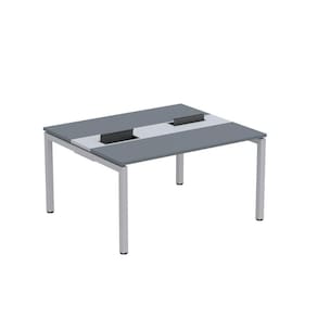 Mesa Plataforma Dupla com Pé de Aço para Coworking 140x120 Pdc14/12/2p Grafito/Cinza