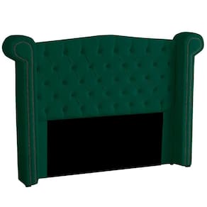 Cabeceira Solteiro 90cm Decorativa Ayla Veludo Verde - Montanaris Decor