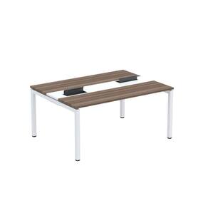 Mesa Plataforma Dupla com Pé de Aço para Coworking 160x120 Pdc16/12/2p Walnut/Branco