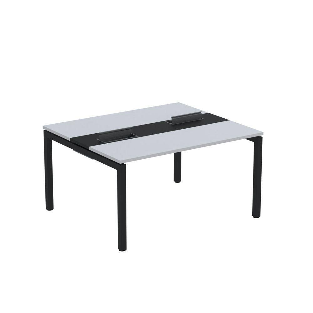 Mesa Plataforma Dupla com Pé de Aço para Coworking 140x120 Pdc14/12/2p Cinza/Preto