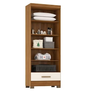 Módulo Closet 1 Gaveta Smart Versatile Espresso Móveis Cinamomo/Cinza