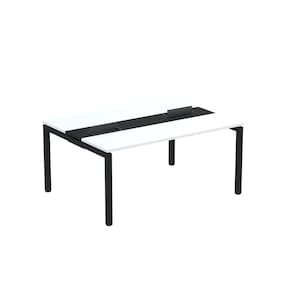 Mesa Plataforma Dupla com Pé de Aço para Coworking 150x120 Pdc15/12/2p Branco/Preto