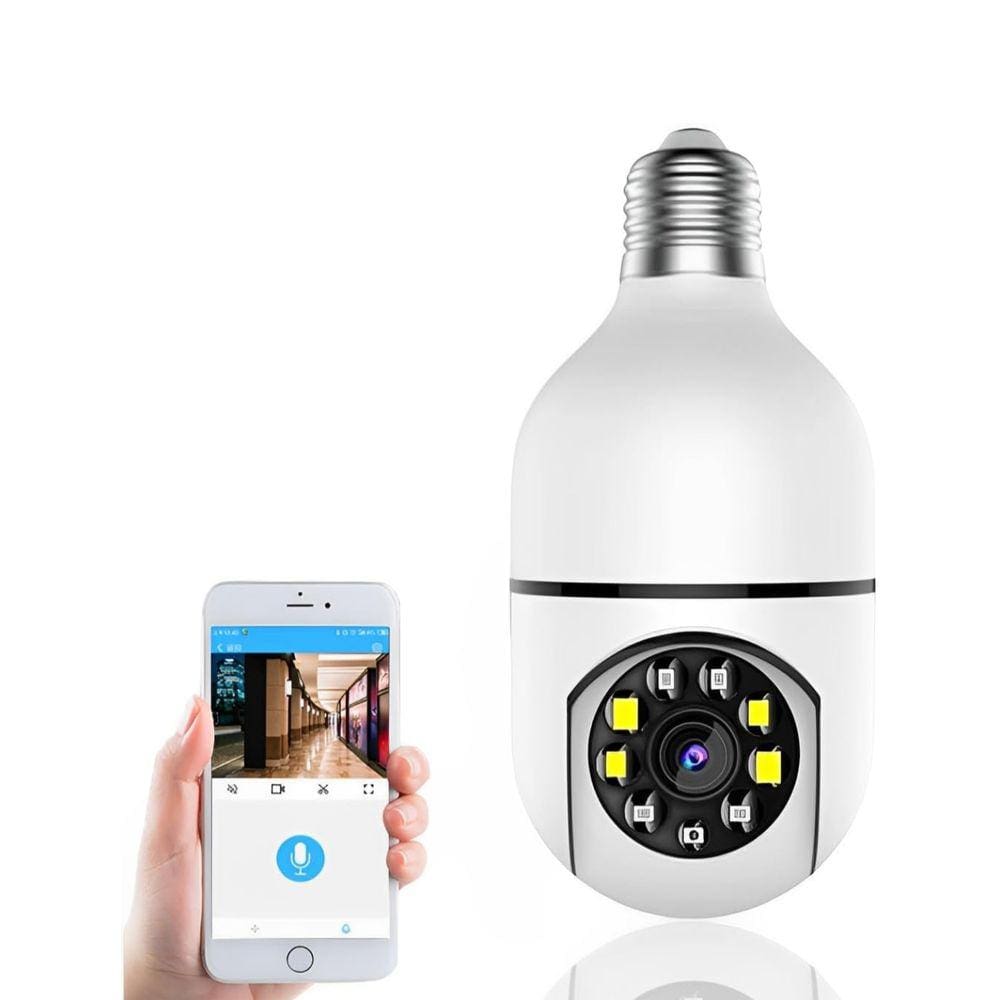 Câmera Lâmpada de Segurança Ip Wifi 360 Giratória Visão Noturna Full Hd