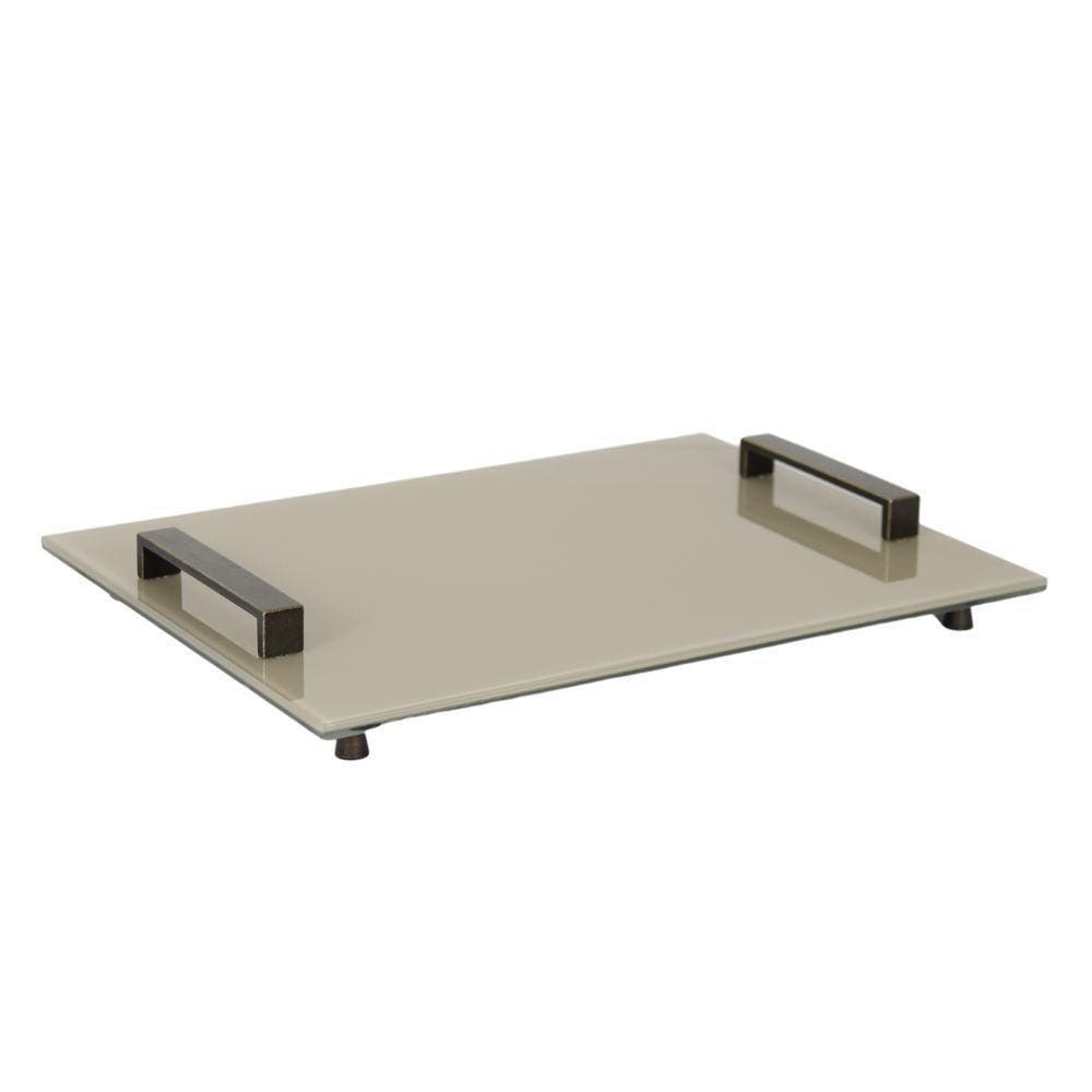 Bandeja Marrom Espelhada Com Alça