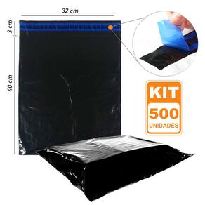 500 Sacos Envelope Plástico Segurança Embalagem ECO 32X40 cm