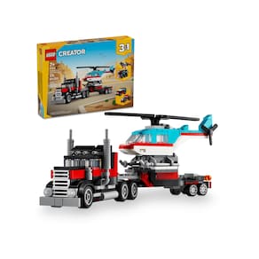Blocos de Montar - Creator 3 em 1 - Caminhao Plataforma com Helicoptero LEGO