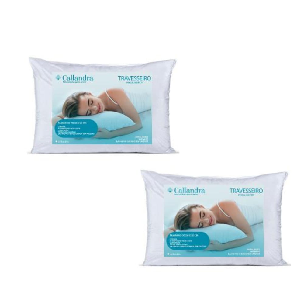 Kit 2 Travesseiros Privilegio Suporte Médio 200 Fios - Branco