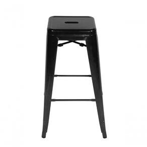 Banqueta Tolix Iron Aço Carbono Industrial - Preto