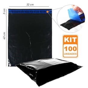 100 Sacos Envelope Plástico Segurança Embalagem ECO 32X40 cm