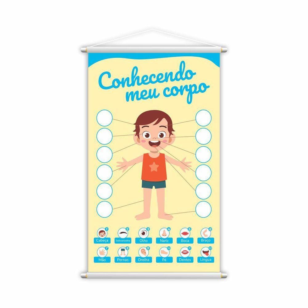 Banner Conhecendo Meu Corpo Menino Pedagógico Grande