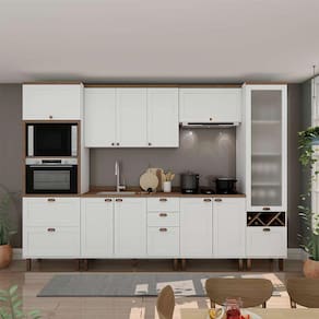 cozinha compacta iluminata ayla com vidro 6 pt 4 gv branca e Ébano