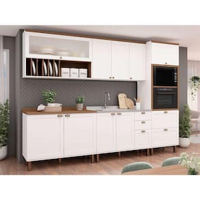 cozinha compacta iluminata luna com vidro 10 pt 4 gv branca e Ébano