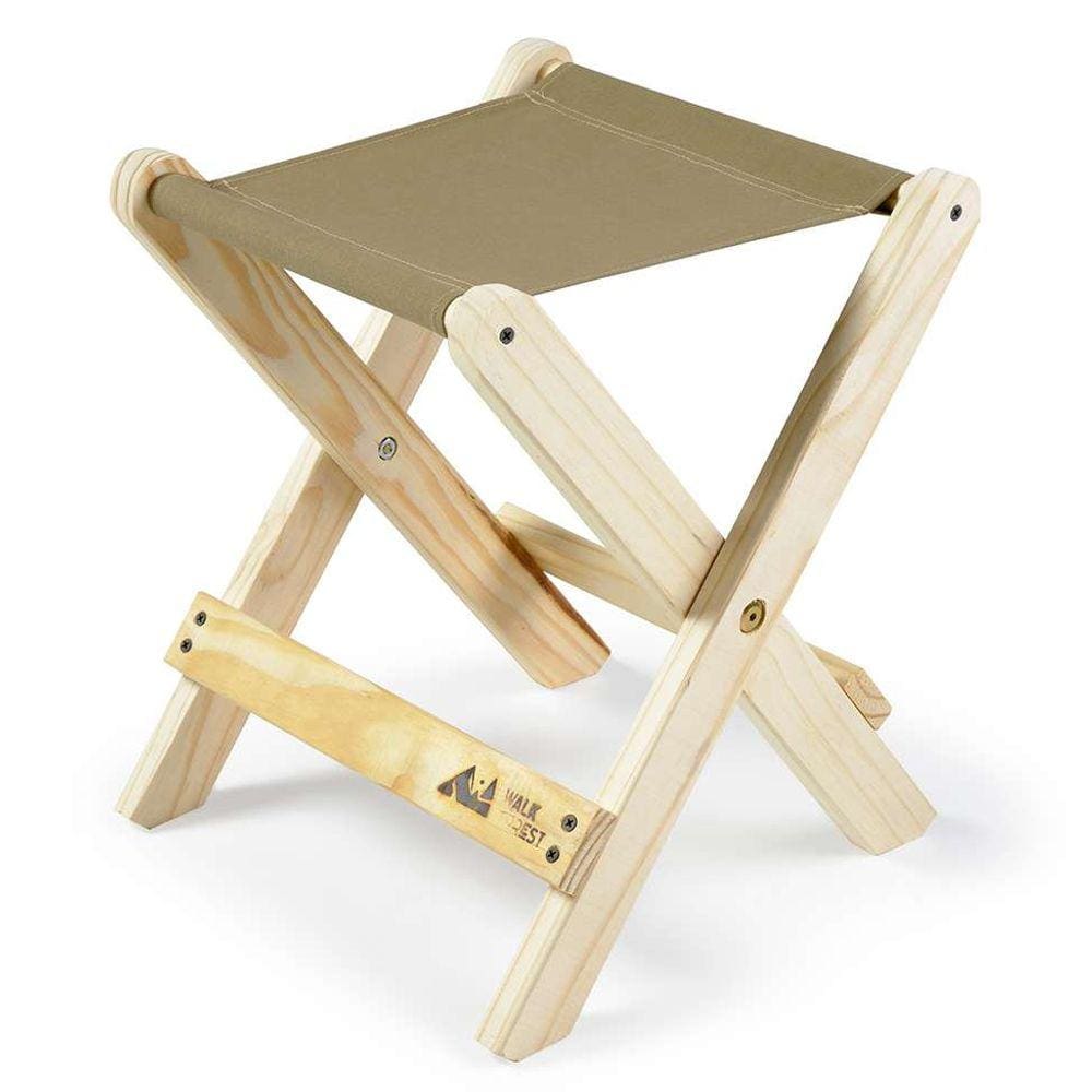 banco dobrável camping madeira e caqui