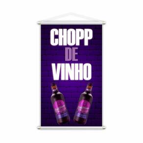 Banner Chopp De Vinho Garrafas Bebidas Lona 60X40Cm