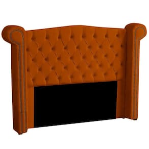 Cabeceira Solteiro 100cm Decorativa Ayla Veludo Terracota - Montanaris Decor