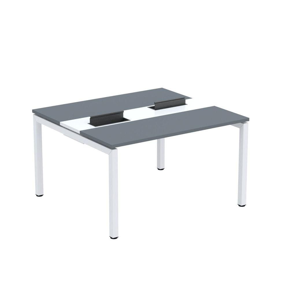 Mesa Plataforma Dupla com Pé de Aço para Coworking 130x120 Pdc13/12/2p Grafito/Branco