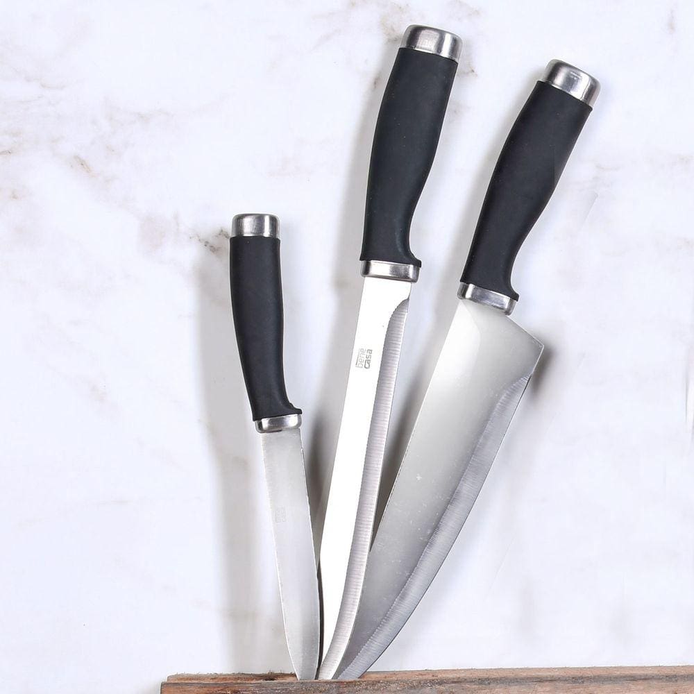 KIT 3 FACAS INOX COM CABO EM PLÁSTICO BeneCasa
