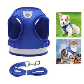Peitoral Guia Cao Cachorro Gato Pet Coleira Faixa Refletiva Colete Animal de Estimaçao Passeio Caminhada Lazer